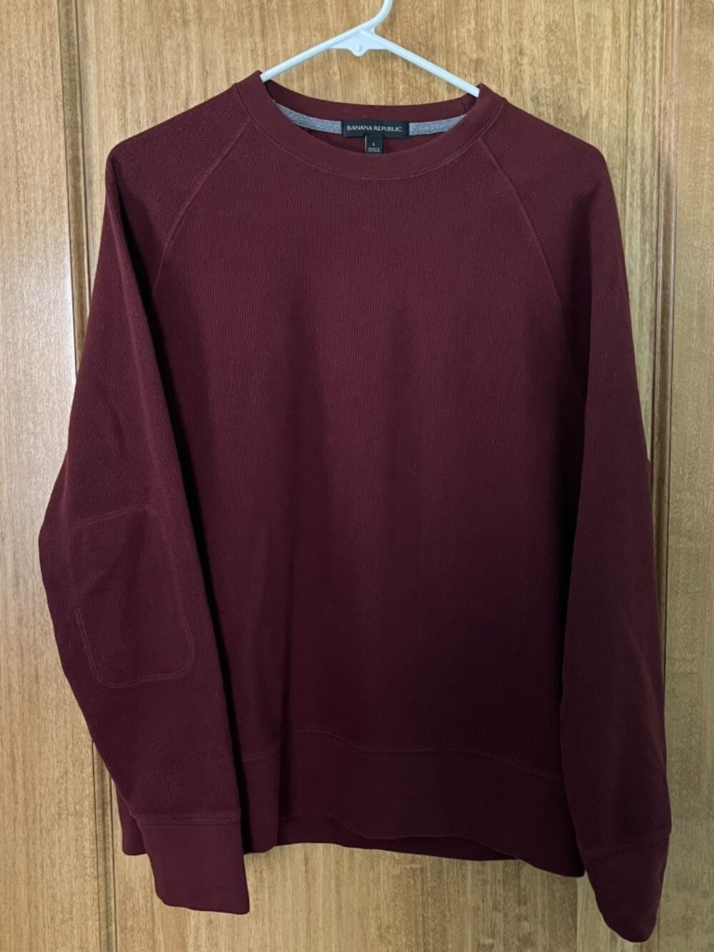 Banana Republic | Core Temp Waffle Knit Thermal Crewneck Shirt | Size L, Maroon